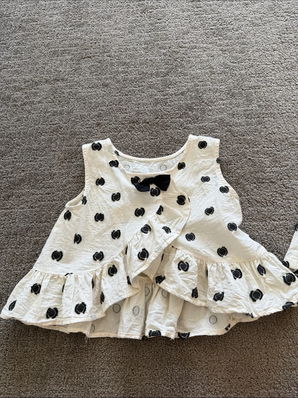 Mayoral Cream and Black Polka Dot Girls Matching Set